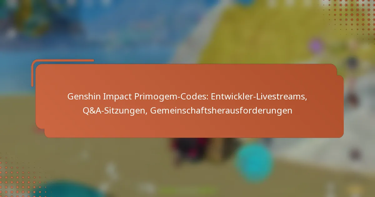 Genshin Impact Primogem-Codes: Entwickler-Livestreams, Q&A-Sitzungen, Gemeinschaftsherausforderungen