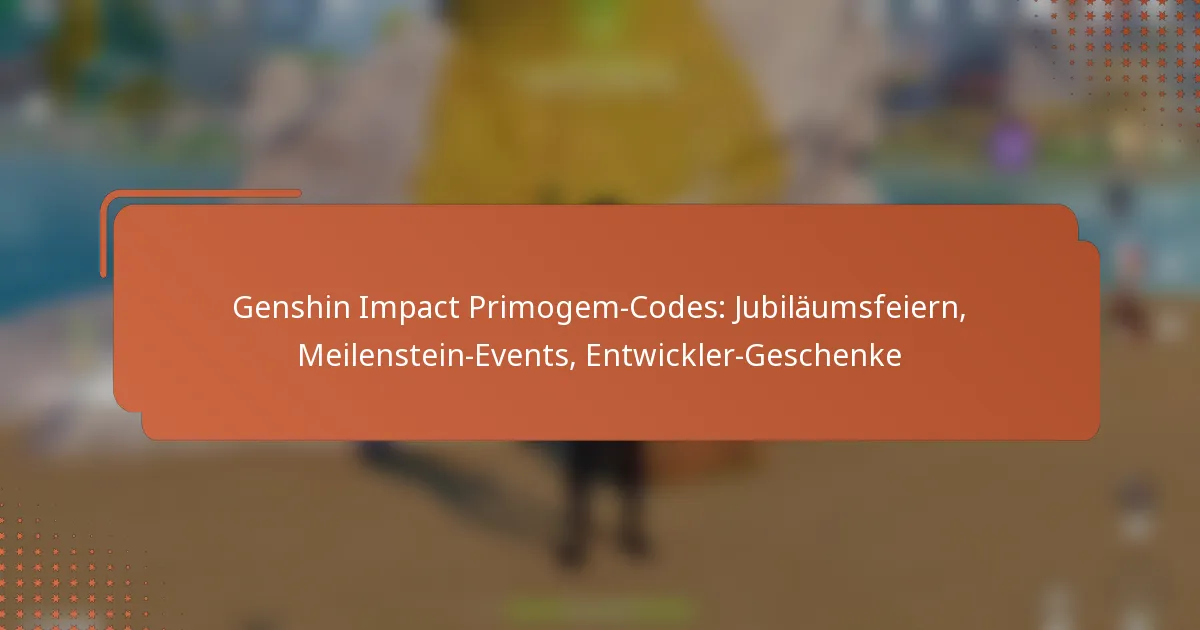 Genshin Impact Primogem-Codes: Jubiläumsfeiern, Meilenstein-Events, Entwickler-Geschenke