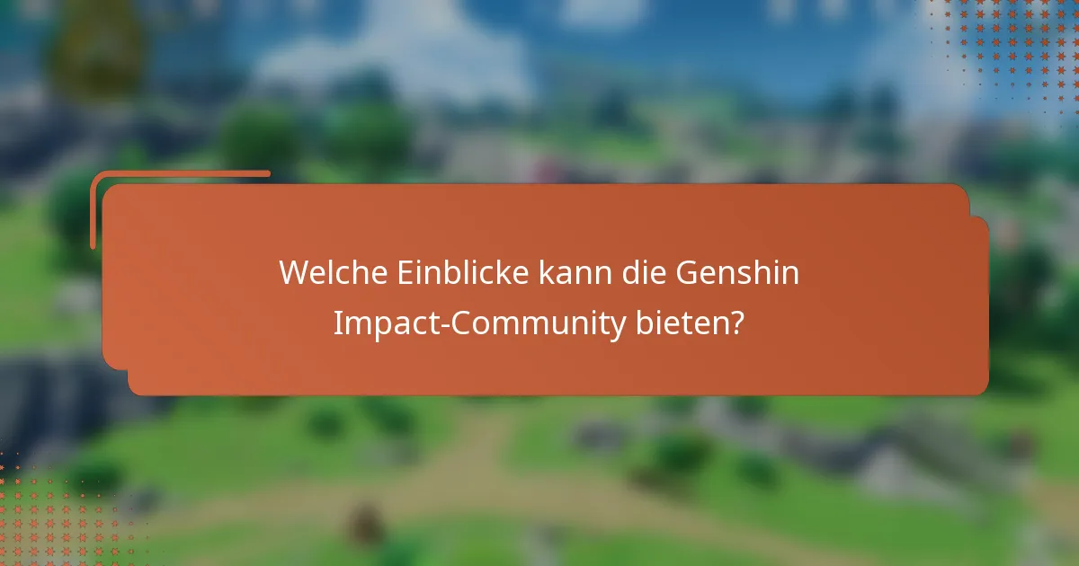 Welche Einblicke kann die Genshin Impact-Community bieten?